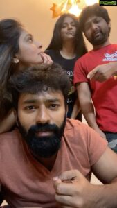 Shanthanu Bhagyaraj Instagram - Reel time with our buddies @dir_thiru @kanithiru10 @kikivijay11 😍💛😅