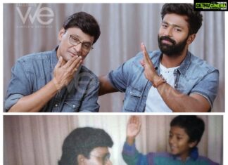 Shanthanu Bhagyaraj Instagram - #25YearChallenge how were u with ur dada 25yrs back 😍😁