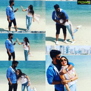 Shanthanu Bhagyaraj Instagram - #circleoflove #happyvalentinesday @kikivijay11 Sea Side Mamzar Beach