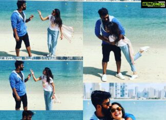 Shanthanu Bhagyaraj Instagram - #circleoflove #happyvalentinesday @kikivijay11 Sea Side Mamzar Beach