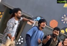 Shanthanu Bhagyaraj Instagram - #Gundumalli with the new lover boy in town @sakthii___ 🤩😍😅 Fun on sets with @jananihere_ & @theabishekkumar 🎉🤩