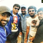 Shanthanu Bhagyaraj Instagram - Half boy buddies 😀☺️😋😝😜 #Ccl2016 #Hyd ChennaiRhinos vs KeralaStrikers
