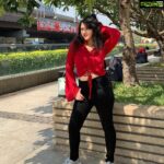 Shriya Sharma Instagram - Red can always lift your spirits up! Top from @anushacollectionss Black Jeans from @coimbatorefashions #ShriyaSharma 🥰🥰