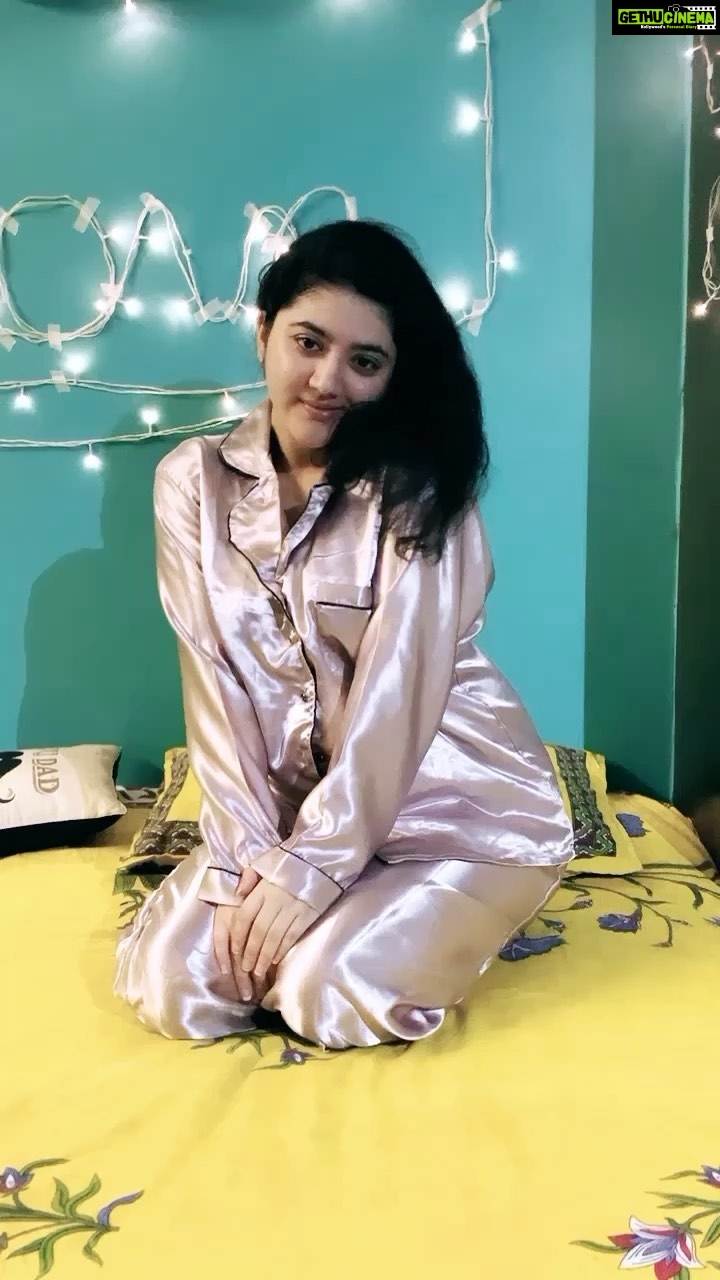 Shriya Sharma Instagram - Wearing this lovely and my favourite Night Outfit from @_candpick_ and the oh so comfortable unicorn š¦ slippers from @craftstore.in ā¤ļøš Get 10% discount on same type(different colors) satin night suit by using my code - "flauntwithshriya" After a long tired day, have to make night perfect!! š #ShriyaSharma #reels #reelitfeelit #reelkarofeelkaro #reelsindia #reelsinstagram