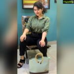 Shriya Sharma Instagram - Work From Home edition! Wearing this comfortable olive shirt from @trend_2020_collection , the black formal pants from @the_shop_valley and the chic pastel bag from @trend.__.store #shriyasharma
