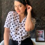 Shriya Sharma Instagram - Feeling like 90’s 👸 wearing @blossom_boutique_bb’s polka dot Shirt and Black Slick Skirt! #ShriyaSharma
