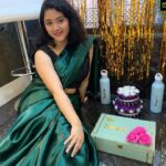 Shriya Sharma Instagram – Thank you @crafting_giftsandhappiness for this beautiful customised leatherette box, the dairy milk hamper and the beautiful pastel shade bottles 💜🌈

Lovely gifts making this festive season brighter 🥰

Wearing – @trends_in_yur_hands