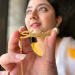 Shriya Sharma Instagram – Thank you for this customised name chain @classichains 💛🧡