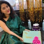 Shriya Sharma Instagram – Thank you @crafting_giftsandhappiness for this beautiful customised leatherette box, the dairy milk hamper and the beautiful pastel shade bottles 💜🌈

Lovely gifts making this festive season brighter 🥰

Wearing – @trends_in_yur_hands