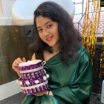 Shriya Sharma Instagram - Thank you @crafting_giftsandhappiness for this beautiful customised leatherette box, the dairy milk hamper and the beautiful pastel shade bottles 💜🌈 Lovely gifts making this festive season brighter 🥰 Wearing - @trends_in_yur_hands