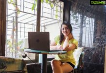 Shriya Sharma Instagram - #WorkFromHome from my fav corner in my Home! ❤️🥺 Home Sweet Home 🥺💜🏡 #shriyasharma