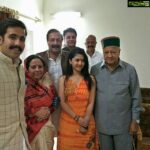 Shriya Sharma Instagram - Had the honorable opportunity of meeting the chief minister of my birth place, Himachal Pradesh, Shri VirBhadra Singh, his wife Shrimati Prathiba Singh and his Son Vikramaditya Singh! Virbhadra Singh ji's dedication and niceness even at this age is inspiring ! Had wonderful time at the temple.. And thank you to the authorities for the Momento and the wonderful pooja! #Blessed. Chamunda Devi Mata