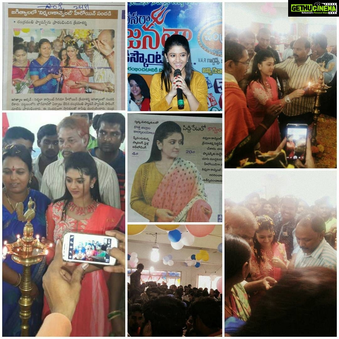 Shriya Sharma Instagram - Yesterday at Karimnagar, near Hyderabad for a shop opening!! Got such a tremendous response, thoroughly enjoyed!