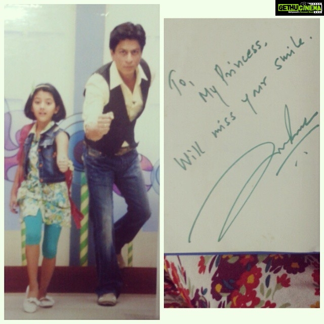 Shriya Sharma Instagram - The only aim as a child actor I have ever had was to work with King Khan.. The first day of rehearsal of panchvi pass when he called me "Princess" was the day I had all my wishes granted. I love him to the moon and back :') Every one does ! Happy birthday to the one who lives in a million of hearts ! #ShahRukhKhan We love you ♥
