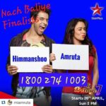 Shweta Bhardwaj Instagram - #Repost @miamruta with @repostapp. ・・・ Have u guys voted? Jus give a missed call on 18002741003 Thanks for voting for Amruta & Himmanshoo. Watch the Nach Baliye 7 finale at 8 PM on 19th July only on STAR Plus. @himmanshoo @miamruta good luck i dont know u both but my #favourite for the show