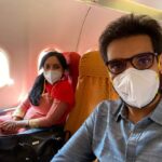 Sibi Sathyaraj Instagram - #Flight travel after a year! #safetyfirst #coimbatore #travel #Sibiraj #Sibisathyaraj #revathisibiraj