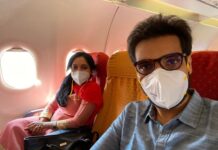 Sibi Sathyaraj Instagram - #Flight travel after a year! #safetyfirst #coimbatore #travel #Sibiraj #Sibisathyaraj #revathisibiraj
