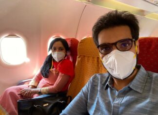Sibi Sathyaraj Instagram - #Flight travel after a year! #safetyfirst #coimbatore #travel #Sibiraj #Sibisathyaraj #revathisibiraj