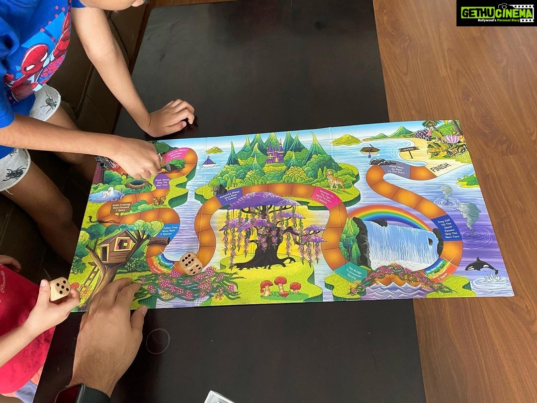 Sibi Sathyaraj Instagram - Best way to spend time with the kids.Board games.Can you suggest good games that can be enjoyed by 2 year old,7 year old and 37 year old kids? #familytime #family #babysitting #boyswillbeboys #Sibiraj #SibiSathyaraj #DheeranSibiraj #Samaransibiraj #Dheeran #samaran #boardgames #boardgamesofinstagram
