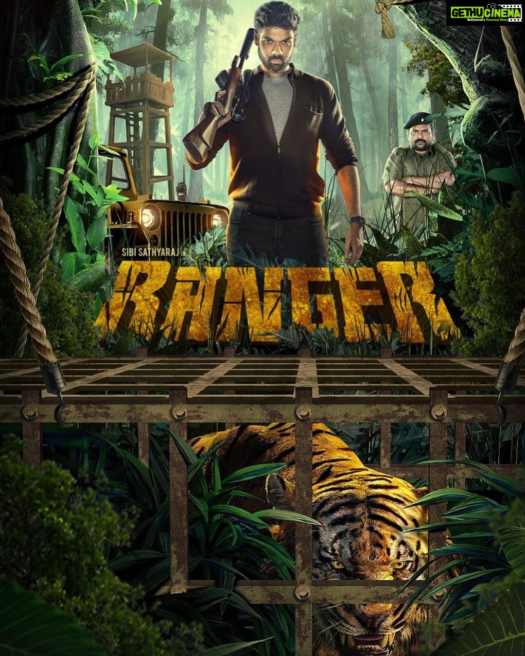 Sibi Sathyaraj Instagram - Here’s the 1st look of my next film #Ranger! #Savethetiger @ramyanambessan @iammadhushalini