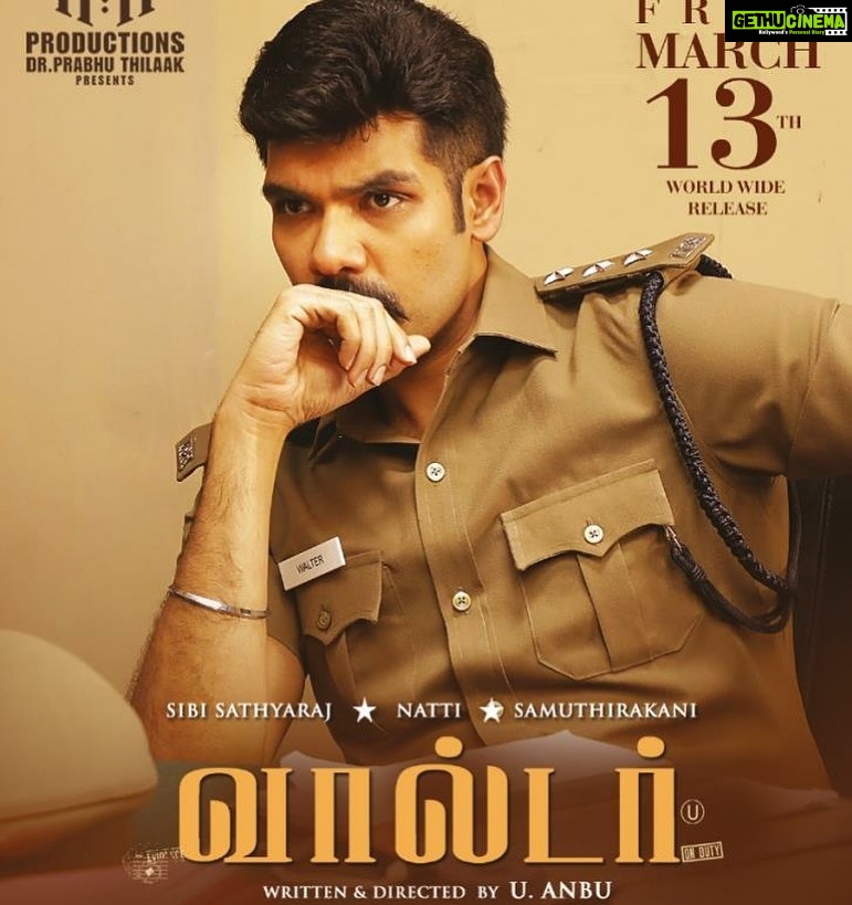Sibi Sathyaraj Instagram - #walterondutyfrommarch13th #Walter #Onduty #Sibiraj #Sibisathyaraj #tamil #cinema #movies #thriller #police #