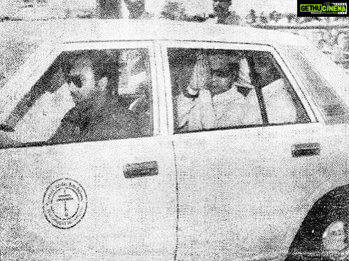 Sibi Sathyaraj Instagram - Major throwback! Pic taken on 6/6/1987 in Coimbatore airport when Puratchi Thalaivar had come to attend my aunts’ wedding! #MGR #mgramachandran #vaathiyar #puratchithalaivar #Sathyaraj #coimbatore #Nostalgia #Memories #throwback