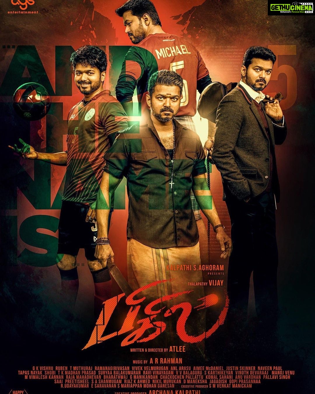 Sibi Sathyaraj Instagram - And it keeps getting better! 😍 #Bigil2ndLook #Bigil #happybirthdaythalapathy