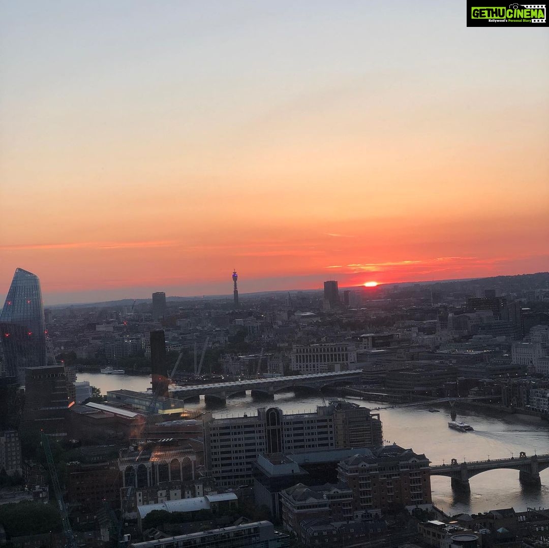 Sibi Sathyaraj Instagram - View from the top!#shard #Sunset #London #Uk #photosofbritain