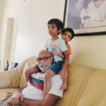 Sibi Sathyaraj Instagram - Grandsons with Grandfather and Great-Grandfather😊 #family #familyteam #sons #dad #DheeranSibiraj #SamaranSibiraj #ranbrothers #Sathyaraj #Sibiraj #SibiSathyaraj #Grandfather #Grandson #GrandfatherLove #familygoals #MGR #PuratchiThalaiver #PuratchiTamilan #puratchithalaivarmgr #greatgrandfather #happymoments #staysafe #stayhome #stayhomestaysafe