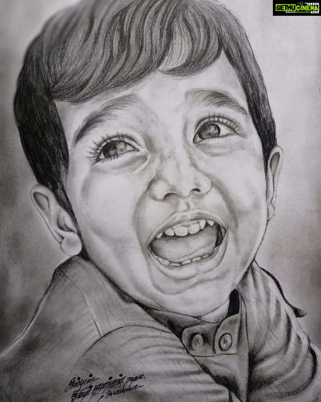 Sibi Sathyaraj Instagram - Wishing Oviyar Anandhan a very happy birthday and sincerely thank him for this wonderful portrait of my son #dheeran🙏🏻 #DheeranSibiraj #தீரன் #தீரன்சிபிராஜ்