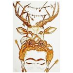 Sija Rose Instagram - #coffeeart . " I used to think I was the strangest person in the world" wrote Kahlo in her diary . Tried my version of ' The wounded deer' . #coffeeartist #coffeelover #frida #fridakahlo #woundeddeer #SRG #srartwork #kanmani #kannamma #rose #painting #canvascoffee #deer #arrow #deerhorns #scribblingart #canvaspainting #canvas #artist #artistsoninstagram #white #unibrow Kerala