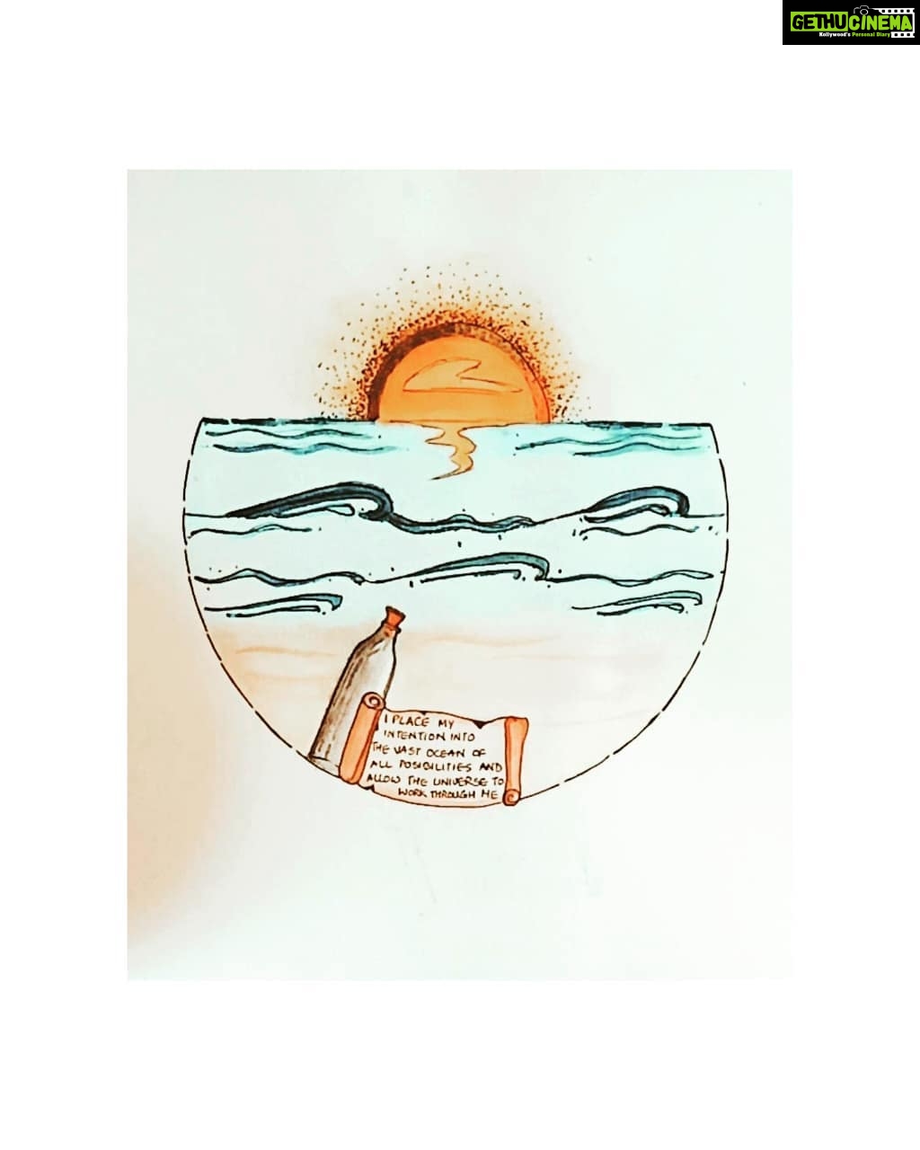 Sija Rose Instagram - *I place my intention into the vast ocean of all possibilities and allow the universe to work through me* . #stipplingart #stippling #meditation #thoughts #ocean #messageinabottle #universe