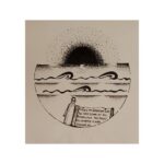 Sija Rose Instagram - 'I PLACE MY INTENTION INTO THE VAST OCEAN OF ALL POSSIBILITIES AND ALLOW THE UNIVERSE TO WORK THROUGH ME' . Came across this meditative thought and tried stippling art. My version of grasping it #meditation #thoughts #stippling #blacknwhite #myversion #ocean #messageinabottle #universe #stipplingart Universe