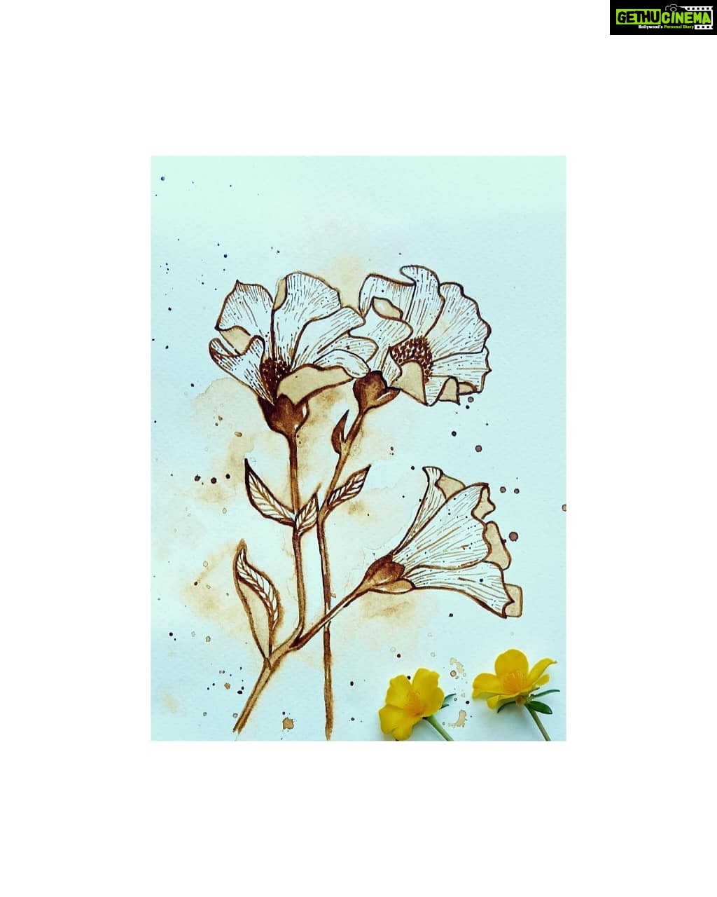 Sija Rose Instagram - #coffeeart . Where flower blooms . So does HOPE . #quarantine #timeflies #coffeeart #coffee #brucoffee #flowerlinedrawing #brucoffeein