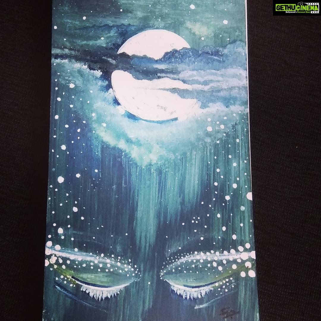 Sija Rose Instagram - With few reference, turned out this way. I don't know what the caption would be! #lovetodraw #skyfullofstars #eyesfullofdreams #nightsky #brightmoon #SRG #SRart