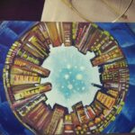 Sija Rose Instagram - @e.madou your wonderful art 'twisted dreams' inspired me to do this small piece of work. Thank you for this inspiration. I know it's not a perfect piece, but whats the harm in trying. #keepinspiring #sketches #citylights #blue #SRG #SRart
