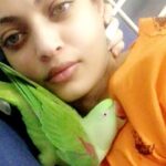 Sneha Ullal Instagram - My birdy showing me some love.. Note -Alexandrine parrots are illegal to keep captive unless rescued.