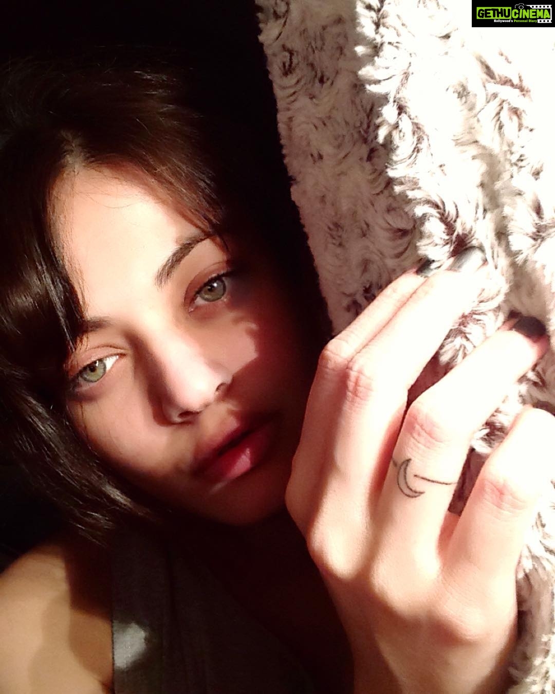 Sneha Ullal Instagram - When you realize your bedroom has good lighting for a selfie..uhhhhhhhm Showing off my tattoo 😋🤓