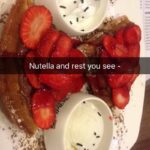 Sneha Ullal Instagram – The sin.the must eat.#dibellacoffee #nutellawaffle with strawberry, icecream and #whippedwhat cream.