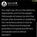 Sneha Ullal Instagram - All these platforms like Facebook, Instagram , Tiktok etc ,they have power, they have our trust , they must use this to empower greatness or kindness.If i had the spiritual power to influence, i would use it to make this world a better , nicer more ethical place to live in.Its not tough at all.Its actually so easy.💚
