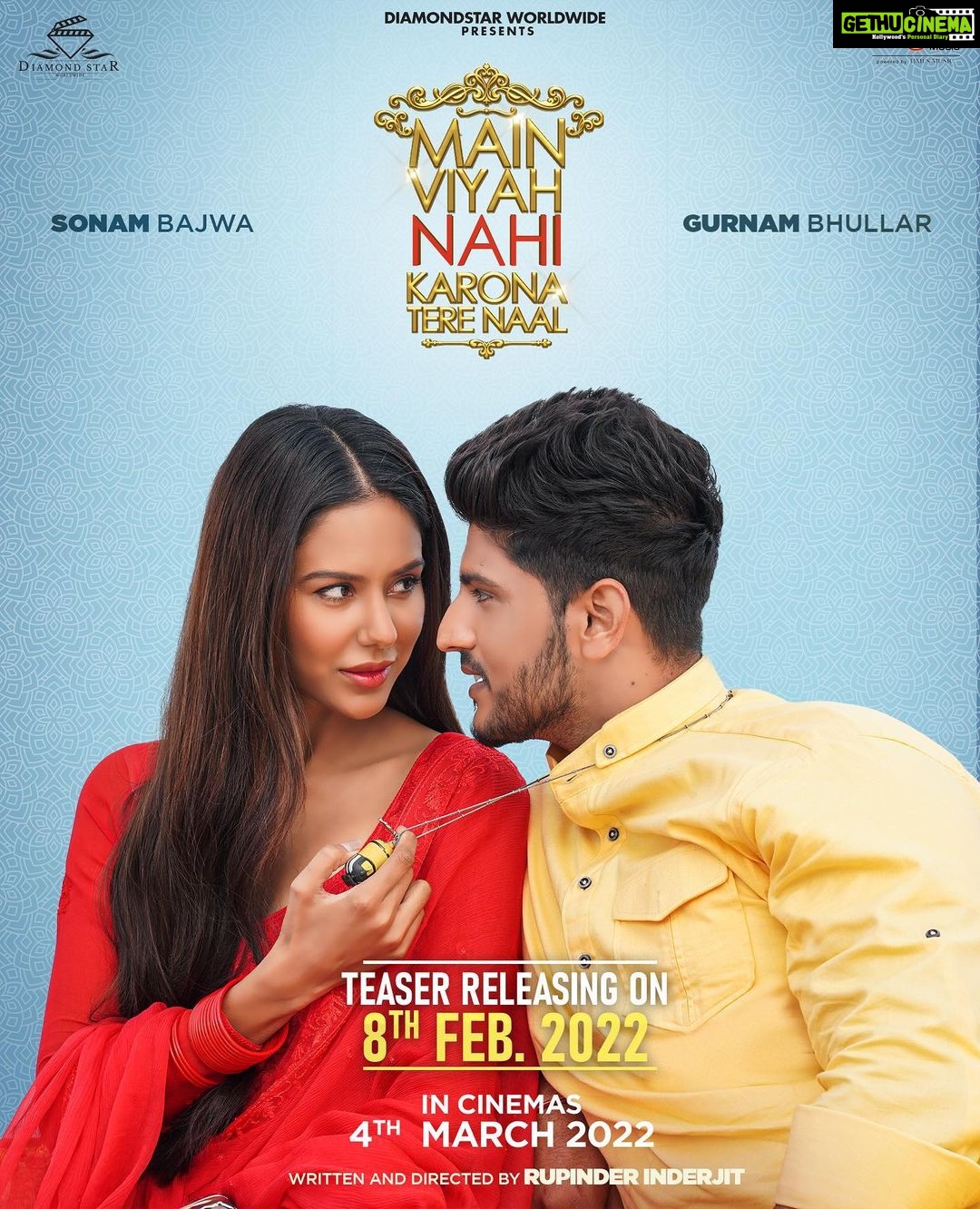 Sonam Bajwa Instagram - Teaser releasing 8th Feb Main Viyah Nahi karona Tere Naal @gurnambhullarofficial @diamondstarworldwide #rupinderinderjit