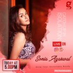Sonia Agarwal Instagram – Catch me live today at 5 pm @galattadotcom ❤️