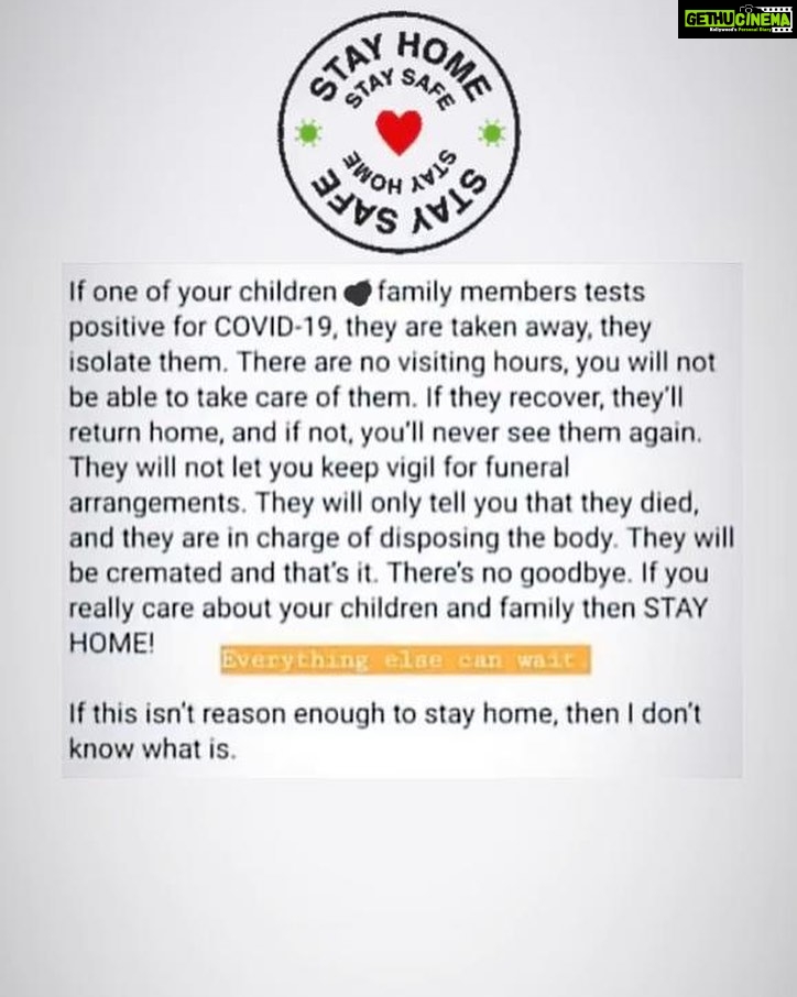 Sonia Agarwal Instagram - Must read 👆🏻#coronavirusoutbreak⚠️ #stayhomestaysafe pls don’t be a #coronavillian 🙏🙏