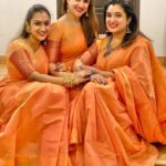 Sridevi Vijaykumar Instagram – Twining with my beautiful sisters and sister in law🧡  love dressing up with them.. 
#twinning#familytime#happiness#memmories#familyfirst