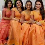 Sridevi Vijaykumar Instagram – Twining with my beautiful sisters and sister in law🧡  love dressing up with them.. 
#twinning#familytime#happiness#memmories#familyfirst