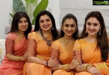 Sridevi Vijaykumar Instagram - Twining with my beautiful sisters and sister in law🧡 love dressing up with them.. #twinning#familytime#happiness#memmories#familyfirst