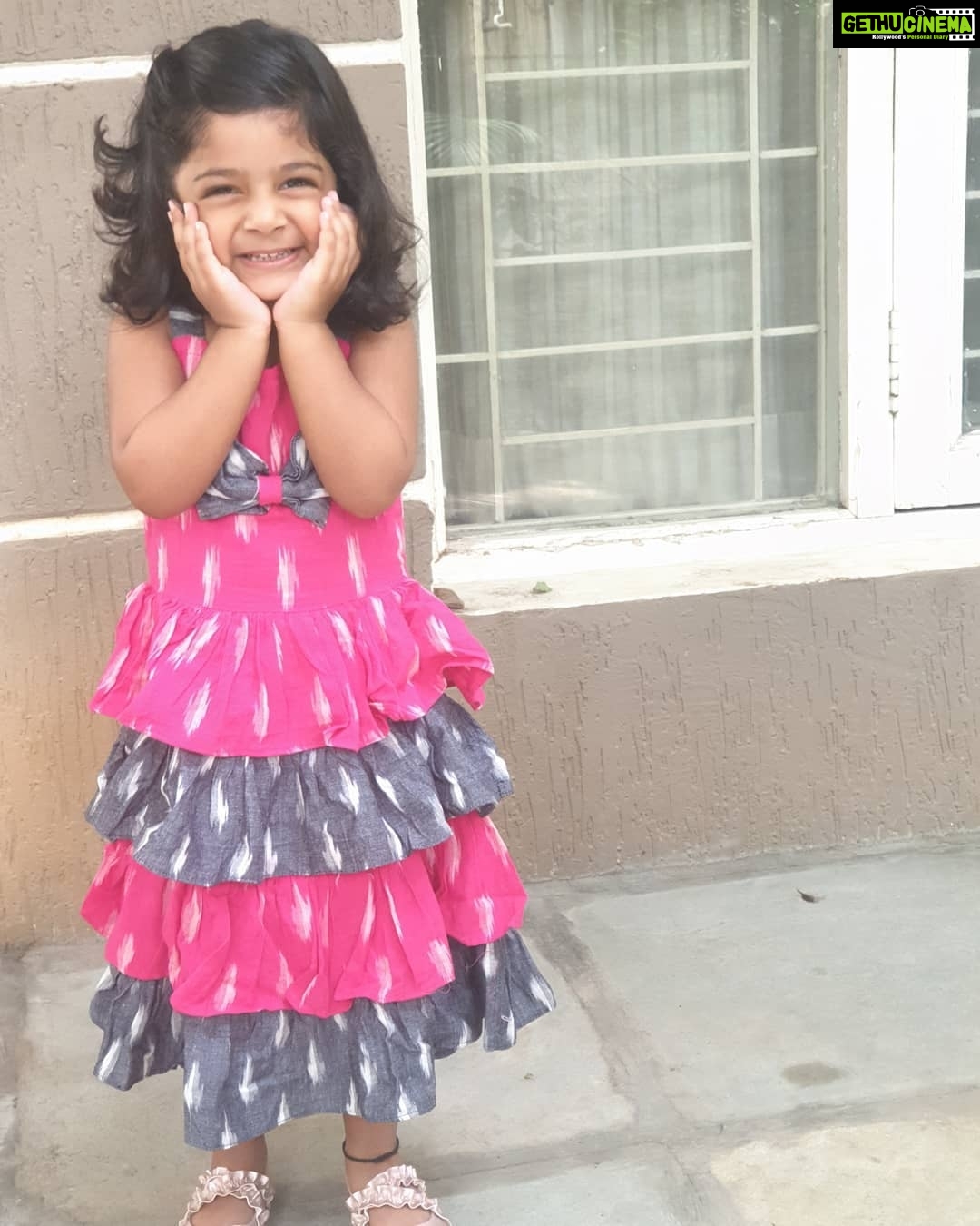 Sridevi Vijaykumar Instagram - Thank you @littlesoulswardrobe for such a cute and comfortable dress for rupikaa...