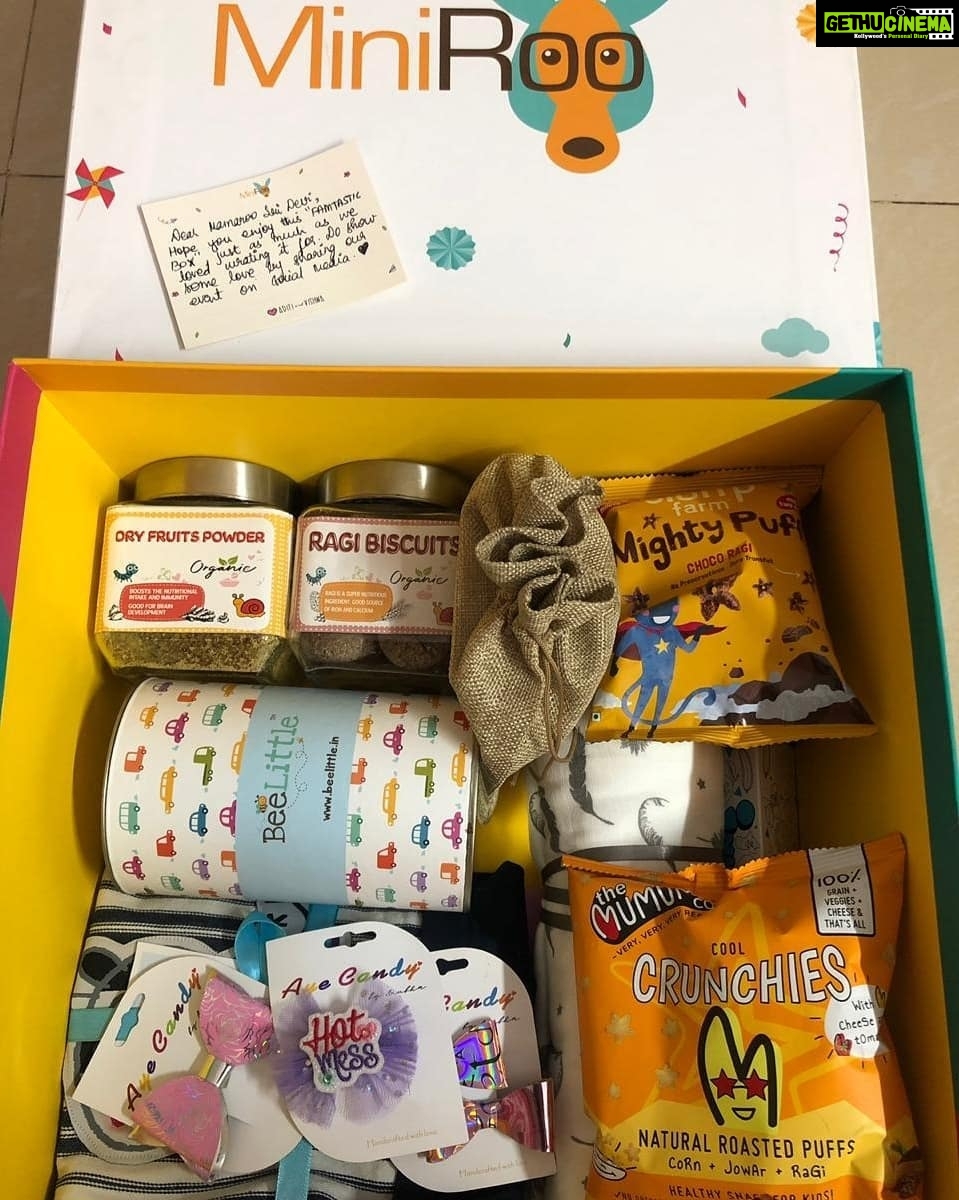Sridevi Vijaykumar Instagram - Thank you guys for sending me such a lovely hamper.😍 Im sure my little one will love it 👍 @miniroo_in August 2nd#chennai thanks to all the brands for sending the goodies