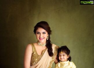 Sridevi Vijaykumar Instagram - Had a great time shooting with @mommyshotsbyamrita.. thank you so much for capturing this beautiful pic.. your idea of bringing this ethnic series was so much fun to do... though my little Rupikaa fussed about giving pics she still managed to give her naughty smile😍 MUAH: @perfekt_makeover STYLING: @mehndi_jashnani RUPIKAA'S OUTFIT: @indieprojectstore JEWELLERY: @nacjewellers Thank you so much guys for putting this whole look together👍👍