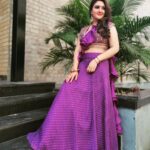 Sridevi Vijaykumar Instagram - 💜💜💜 Happy weekend #Comedystars #starmaa #disneyhotstar #sundayfunday#purple#love#lehenga#indianwear#festivewear#instafashion Outfit @neerusindia Jewellery @the_jewel_gallery
